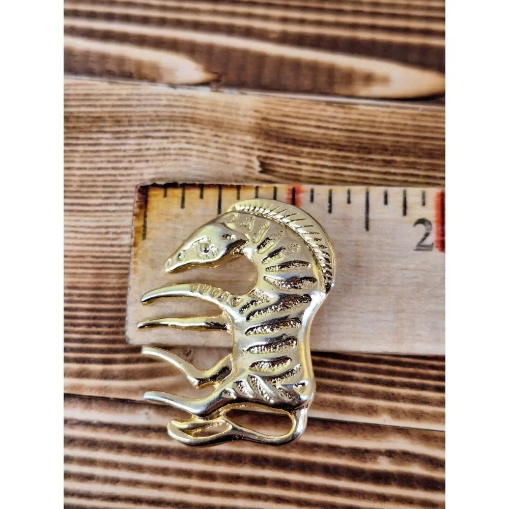 3D Gold Tone Jungle Zebra Brooch‎ Lapel Tie Pin Africa Safari Animal 1.5